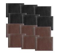 Ntwoiee 12 Pcs Wallet for Men Leather Men's Wallets Bulk for DIY Engraving With Money Clip Card Holder(6 Black ＆ 6 Light Brown)