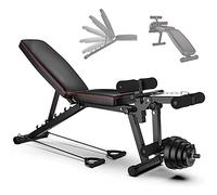 NTWXY Weight Bench Foldable, Adjustable Sit Up Bench 4 in 1 Home Training Gym, Flat/Incline/Decline FID Bench Press Weight Benches for Full Body Workout