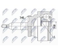 NTY NPZ-FR-055 Joint kit, drive shaft