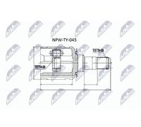 NTY CV Joint Drive Shaft Set NPW-TY-045 for Toyota