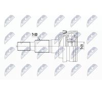 NTY Drive Shaft Joint Set NPZ-PS-000 For Porsche Reinforced 77 mm