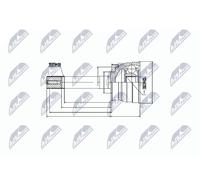 NTY Driveshaft Joint Kit NPZ-NS-079 for Nissan, 28/25 Teeth