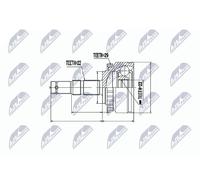 NTY Driveshaft Joint Kit NPZ-PL-015 For Opel, Reinforced 22x23T