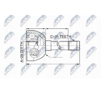 Driveshaft CV joint Wheel Side NPZ-NS-049 NTY for NISSAN PATROL GR