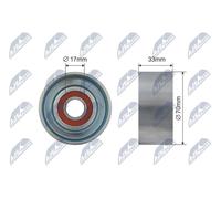 NTY Idler Pulley Serpentine Belt Tensioner Pulley RNK-NS-026 for Nissan