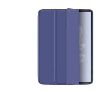 NTYHNFMIH Lanshui Accessories, 3-fold Protective Case Silicone Solid Color Soft Shell Suitable for Samsung Galaxy Tab S7/S8/S9 11 inch Universal(Dark blue)