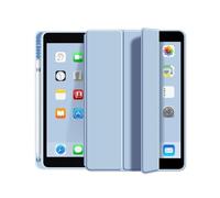NTYHNFMIH Lanshui Accessories, Triple Fold Protective Cover with Pen Slot, Silicone Soft Shell Suitable for iPad Mini 7 2024/Mini6 2021 8.3 inches(Ice blue)