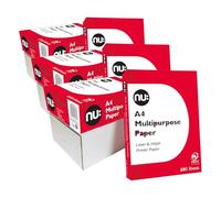 nu: A4 Multi-Purpose Printer Paper, White, 500 Sheets, Smooth Surface, Suitable for Inkjet, Laser & Copier Use, Ideal for Home & Office, 5 Reams (Pack of 3)
