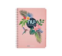 nu: A4 Pink Recycled Project Book | 120 Pages | Vegetable-Based Inks | Fully Recyclable | Evolve Tropical Range