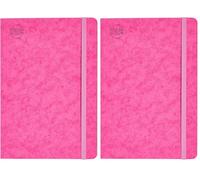 nu: A5 Pink Journal | 160 Pages, Ruled, 80gsm Paper | Elastic Closure & Back Pocket | Craze Cloud Range | Stylish & Durable (Pack of 2)