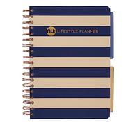 Nu B5 Lifestyle Planner | Daily Journal & To-Do List Notebook | Gold Wiro | 314 Pages | Sustainable & Stylish | Nautical Range