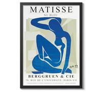 Nu Bleu Henri Matisse Poster, Modern Art Exhibition Print, Abstract Boho Wall Art, Home Decor Design And Decoration, A3 (Black Frame) - 42x29.7cm