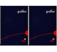 nu: GRAFFICO A4 Twin Wire Hard Cover Notebook of 160 Pages (Pack of 2)