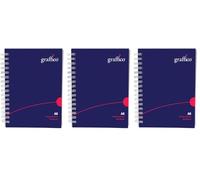 NU GRAFFICO A6 Twin Wire Board Cover Notebook of 160 Pages (Pack of 3)