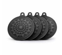 NU-IDEAS Induction Hob Protector Mat - 22cm Round Silicone Mat, Non-Slip, Heat Resistant Glass Cover, Anti-Scratch Heatproof Hob Covers for Cooking on Hob X 4 (24 cm)
