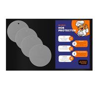 NU-IDEAS Large Silicone Induction Hob Protector Mat, Magnetic, Heat Resistant, Self Sticky, Grey, Round, Trivet, Mat 78x52cm with Grey Work Top Trivets