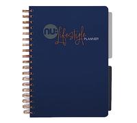 NU: Lifestyle Planner, B5 | Daily Journal, To-Do List & Weekly Planner | Gold Wiro | 314 Pages | Sustainable | Navy Range