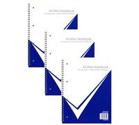 NU Notebooks - Office Range - A4 Wire bound Notebook - Stationery Notebooks - Gloss Card Notebook - Writing Pad - 50 Pages,White (Pack of 3)