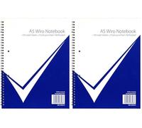 nu: Notebooks - Office Range - A5 Wire bound Notebook - Stationery Notebooks - Gloss Card Notebook - Writing Pad - 100 Pages (Pack of 2)