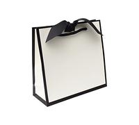 Nu-Nuel Luxury Paper Bags with Rope Handle | Black Edge Matt Laminated Gift Bag | 10 Small Gift Bags for Birthday, Wedding, Baby Showers, Bridal Party, Christmas (10, SMALL - 230x220x90mm)