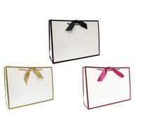 Nu-Nuel Multipack Luxury Gift Bag | Matt Laminated Gift Bags with Ribbons | 3 Gift Bags for Birthday, Wedding, Baby Shower, Christmas (LARGE- 440x320x120mm)