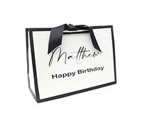 Nu-Nuel Personalised Birthday Gift Bag | Luxury Gift Bag with Rope Handle and Ribbon