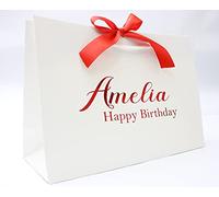 Nu-Nuel Personalised Birthday Gift Bag with Name | Luxury Gift Bag with Rope Handle| Custom Made Gift Bags for Birthdays, Weddings, Bridal Party | Small Medium Large Gift Bags