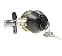 NU-Set Lock | Double Cylinder Deadbolt Keyed Alike Lock | Single Set Deadbolt Lock | Home Improvement & Door Hardware (Oil Rubbed Bronze Finish)
