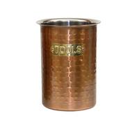 nu steel Hammered Antique Copper Stainless Steel Tool Caddy, Flatware Caddy Organizer for Kitchen Countertop Storage Dining Table Comfortable, Utensil Organizer for Kitchen Counter,TG-1849AC-VC