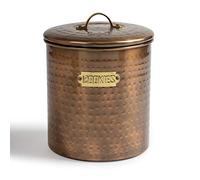 nu steel NuSteel Hammered Stainless Steel JAR, Cute Container, Decorative Kitchen Food Storage Holder for Cookies, Biscuits, and Baked Treats, with Rubber Seal lid, Copper Antique