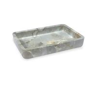 nu steel Stone-Hedge Collection Resin Dish Sink Bar Holder Soap Saver Hand Craft for Kitchen Bathroom Shower and Countertop, Marble Finish