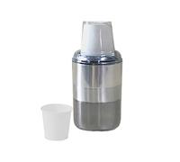 nu steel Triune Dixie Cup Modern Sleek Metal Compact Small Disposable Paper Cup Dispenser Storage Holder for Rinsing for Bathroom Vanity Countertops, fits 3 oz. Paper Cups, 3 Tone Finish (DC06-VC)