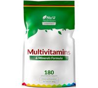 Nu U Nutrition - A-Z Multivitamin Tablets for Women & Men - 180 Tablets - 6 Month Supply - 25 High Strength Essential Nutrients Including Iron, Zinc, Magnesium, Vitamin B12, C & D3 - Made in The UK