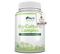 Nu U Nutrition - Bio-Cultures Complex - 180 High Strength Capsules - Lactobacillus Acidophilus, Rhamnosus & Bifidobacterium - 6 Month Supply - Gentle Vegetarian Multi-Strain Formula for Men & Women