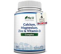 Nu U Nutrition Calcium Magnesium Zinc & Vitamin D Supplement - 365 Vegetarian Tablets - High Strength Osteo Complex with Selenium, Copper, Mangan