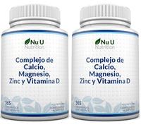 Nu U Nutrition Calcium Magnesium Zinc & Vitamin D Supplement - 365 Vegetarian Tablets - High Strength Osteo Complex with Selenium, Copper, Manganese & Boron - 6 Month Supply (Pack of 2)