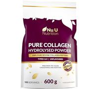 Nu U Nutrition - Collagen Powder 600g XL Pouch - 100 Servings - 3+ Month Supply - High Grade Premium Pure Bovine 100% - Collagen Peptides Hydrolysate with 18 Amino Acids - Gold Edition - Unflavoured
