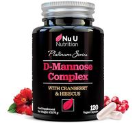 Nu U Nutrition - D Mannose Complex - 120 Vegan Capsules - 3 in 1 Complex with Cranberry Hibiscus Extracts and Vitamin C - Natural Support for Women - Made in the UK