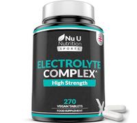Nu U Nutrition - Electrolytes Complex - 270 Vegan Unflavoured Tablets with Sodium, Potassium, Magnesium & Calcium Phosphate - Suitable for Carnivore & Paleo Diet - Made in The UK