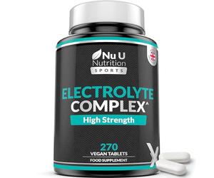 Nu U Nutrition - Electrolytes Complex - 270 Vegan Unflavoured Tablets with Sodium, Potassium, Magnesium & Calcium Phosphate - Suitable for Carnivore & Paleo Diet - Made in the UK