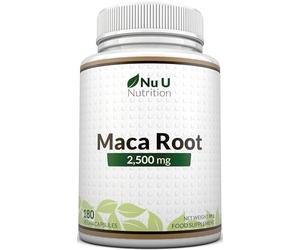 Nu U Nutrition - Maca Root Capsules 2500mg - 250mg of Maca Root per Capsule - 180 Vegan Capsules - 6 Month Supply - Maca Root Extract Supplement for Men & Women - Made in The UK