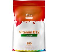 Vitamin B12 1000g High Strength B12 Methylcobalamin 180 Vegetarian Tablets 6 Month Supply Made in The UK by Nu U Nutrition