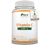 Nu U Nutrition - Vitamin C 1000mg - 180 Vegan Tablets - 6 Month Supply - High Strength Ascorbic Acid - Supports Immune System, Energy & Collagen Formation* (EFSA) - Made in The UK