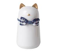 NUACOS Pet Ceramic Urns Memorial Cremation Ash 450ML Moisture-proof Forever Memorial Box With Bow Shape for Small Cat Dog Rabbits Funeral Burial Urn keepsake,White,Golden ears