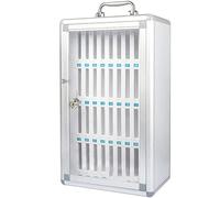 NUACOS Slots Cell Phone Locker Box Aluminum Alloy Mobile Phone Storage Cabinet with Lock and Numbered for Classroom Examination Factory Work,Silver,36 holes
