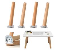 NUACOS Wooden Furniture Legs, 60cm Wood Sofa Legs Set of 4, Wooden Legs for Furniture with Mounting Plate & Screws, Family DIY Sofa Legs