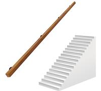 NUACOS Wooden Handrail Metal Railing Bracket Wood Stair Handrail 50~600cm Anti-Slip Wall Mounted Hand Rails Stairs for Indoor Staircase,300cm/118.1in