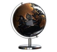 NUACOS World Globe Antique Black and Gold Rotating map 20cm diameter Metal Arc and weighted Base Home Work Decor Wedding Gift Educational Geographic Modern Desktop Ornament,Blcak gold 20cm
