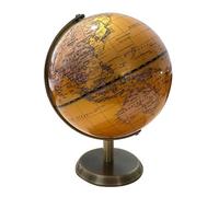 NUACOS World Globe Antique Black and Gold Rotating map 20cm diameter Metal Arc and weighted Base Home Work Decor Wedding Gift Educational Geographic Modern Desktop Ornament,Pearl yellow