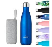 Nuactiv Stainless Steel Water Bottle, Vacuum Insulated Flask BPA Free, 12hrs Hot & 24hrs Cold Drinks, Thermal Metal Water Bottles, Leakproof 500ml Double Wall, Drinking for Kids, Gym, Sports, Travel